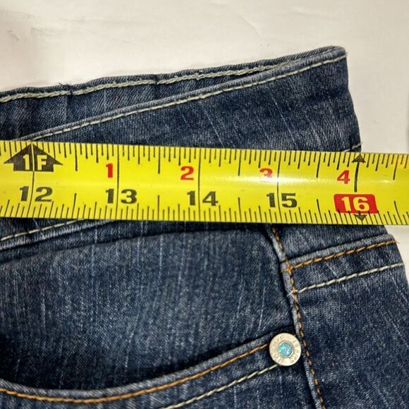 Vintage No Fuze Denim Maxi Skirt Western Turquoise Button Y2K Modest Boho Retro - Picture 16 of 16